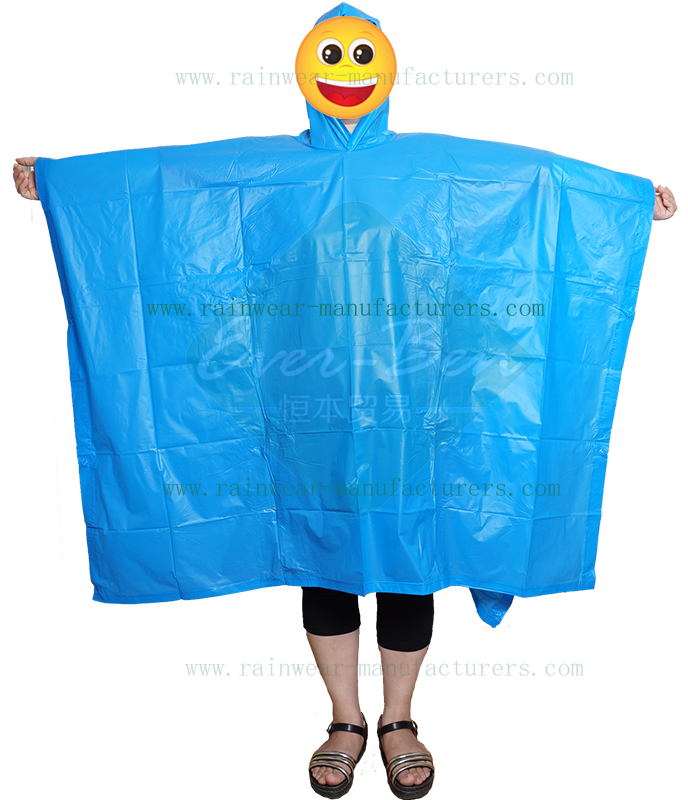 PVC waterproof cape poncho blue color